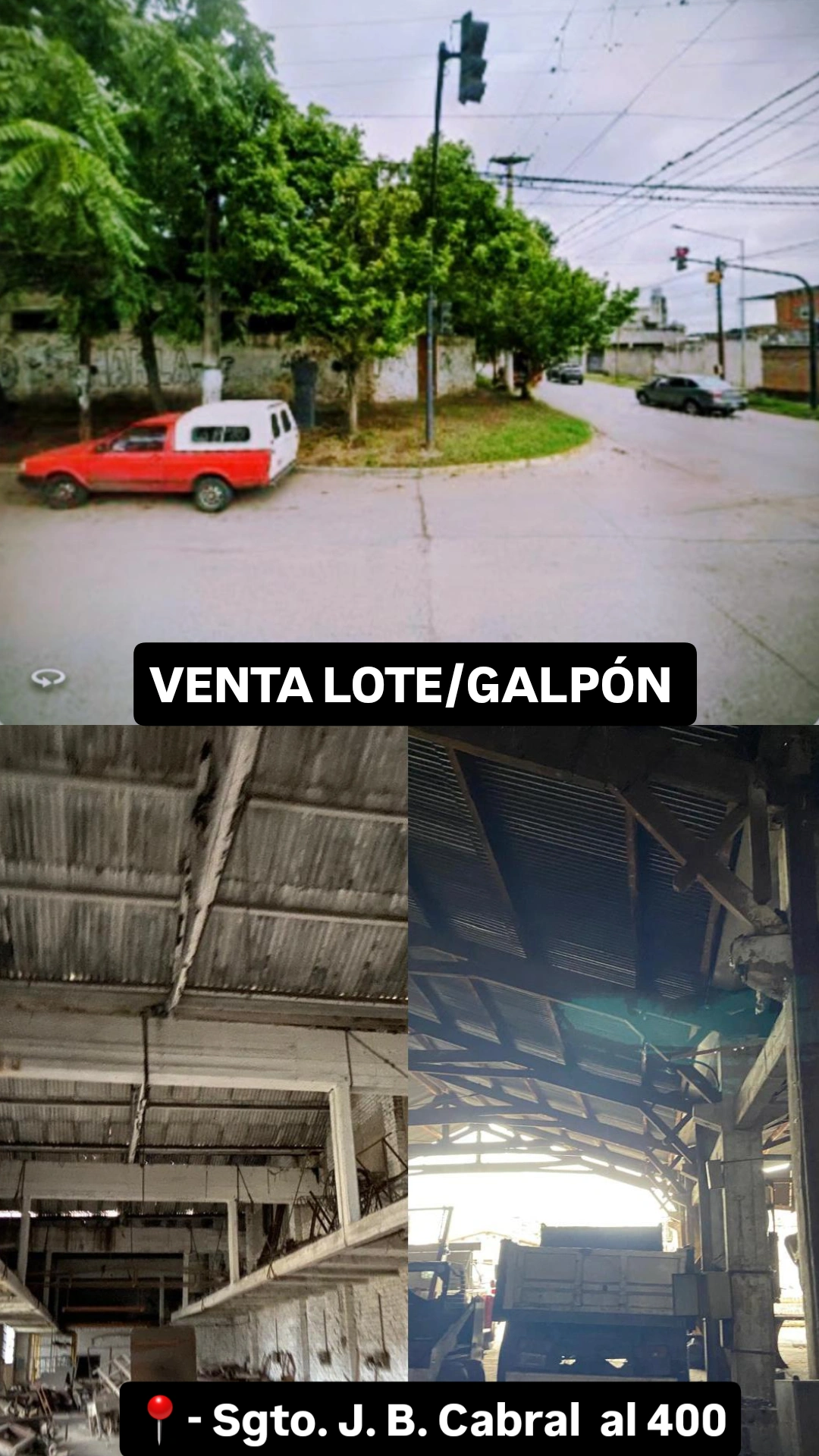 VENTA LOTE/GALPÓN  - 📍 Sgto. J. B. Cabral  al 400